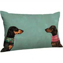 1 件现代腊肠犬腰枕套，柔软涤纶，30x50 厘米，可机洗拉链开合，适用于客厅沙发腰枕、床枕、枕芯（不含）