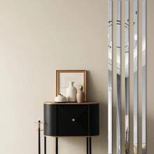 Barra plana metálica de acero inoxidable plateado con respaldo autoadhesivo para decoración de pared