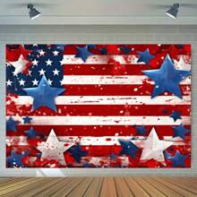 A Polyester Photography Background Cloth For Independence Day Party Photo Background, Patriotic Commemoration Day And National Day Banner Decoration, Photo Booth Set Props, Banner Decoration