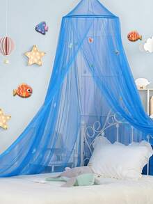 Mosquitera con estrellas neon luminosas, Mosquitera colgante transpirable, gancho superior, malla encriptada, decoración de dormitorio - Azul - Ver 3