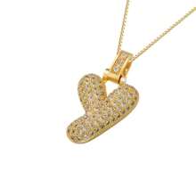 1pc Fashionable Gold Bubble Letter A-Z Necklace, Suitable For Men And Women Daily Wear