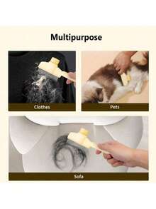 2 Lược chải lông cho chó và mèo, Lược chải lông thú cưng có nút nhả, tự làm sạch, răng kim loại bằng thép không gỉ dài và ngắn, giúp loại bỏ lông rụng, tạo sự thoải mái và - Nhiều màu - Xem 4