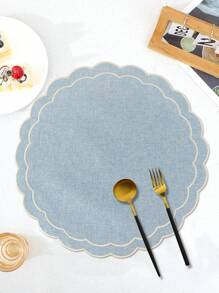 1/2/4pcs Fabric Festival Table Mats, Suitable For Wedding Party Table Decoration, PVC Foil Placemats, Simple & Fashionable, Coffee Coasters, Anti-Slip Heat Insulation Pads For Wedding, Holiday Celebration, Picnic, Birthday Party Table Setting Placemats