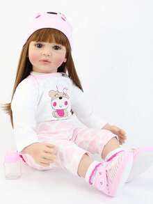 60 cm princess reborn toddler baby doll soft vinyl lifelike girl newborn 24 inch bedtime toy muñeca vinilo suave tamaño real figura colección navidad - Muñeca terminada - Ver 3