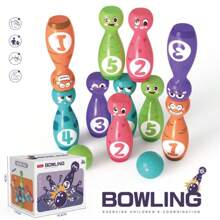 Jouets de puzzle pour l'éducation précoce des enfants, reconnaissant les nombres, les couleurs, les expressions. Boules de quilles multifonctionnelles, en ABS et matériaux sûrs, 12 pièces le jeu de quilles intérieur. Améliore l'intelligence des enfants, cultive leurs intérêts et leurs passe-temps