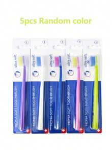 3 件套成人高密度牙刷套装，采用超柔软瑞士彩色刷毛，保护牙龈，适用于男女通用手动牙刷，浓密不起毛，聚丙烯超细刷毛，清洁口腔无异味，符合人体工程学的手柄防滑设计