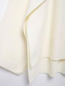 DEEKA Autumn/Winter New Slouchy Shawl Collar Long Sleeve Cropped Knitted Cardigan Sweater - Beige - View 9