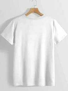 T-shirt de pyjama à manches courtes avec col rond et imprimé de silhouette féminine