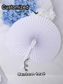Custom Folding Fan, Heart - Shaped Fan,Personalized White Heart-Shaped Folding Paper Fans With Plastic Handles - Perfect For DIY Crafts, Wedding And Birthday Party Decorations, Wedding Theme,DIY Painting Birthday Wedding Party Decor & Event Decor Favors, Wedding Ceremony Decoration - White - View 6