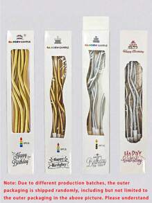 18/12/6pcs-Birthday Cake Candles, 6pcs/Box, Cake Decorations, Spiral Candles, Curve Candles, Gold Candles, Silver Candles, Twisted Candles, Arch Candles, Suitable For Birthdays, Weddings, Festivals, Party Supplies, Cake Shop Wholesale Birthday Candles, Surprise Birthday Candles, Cake Accessories