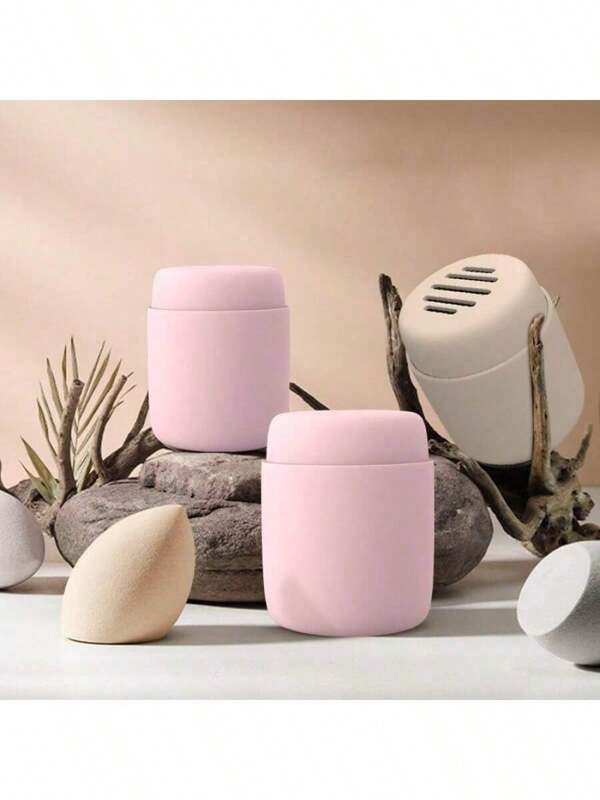 Portable Beauty Egg Organizer Silicone Dustproof Powder Puff Sponge Tray Makeup Eggs Drying Dispenser Carrying Case