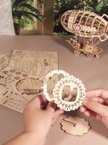 Puzzle drewniane 3D, zestawy modeli sterowców dla dorosłych, zestaw do budowy modeli, łamigłówka dla dorosłych do budowy rękodzieła mechanicznego