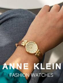 Anne Klein 女士棕色皮革表带石英表，经典易读表盘，女士时尚腕表，10/9442CHHY - 棕色 - 查看 2