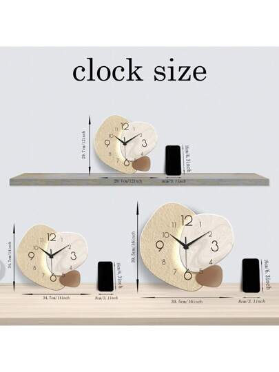 1PC Home ation Wand Klok 12 16 Inch Non Ticking Stone Running Battery Powered Silent Living Rooms, Bedrooms, Kitchens, Offices, Classrooms Schools Back To School Room Supplies view 3