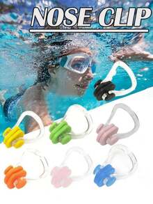 硅胶鼻夹，优质柔软且可重复使用，佩戴舒适，适合游泳、潜水、冲浪、沙滩必需品、沙滩配件、泳池浮板