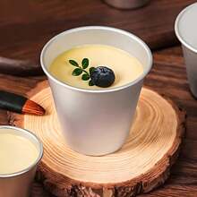 1/3/5 PCS Aluminum Baking Cups, Small Round Baking Molds, Nonstick Mini Pudding Molds - Round Baking Cups For Desserts, Tarts, And Eggs For Ovens, Used For Making Round Pudding Cake Cups, Round Pudding Cake Cups, Jelly Molds