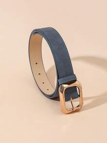 1pc Women's Square Buckle PU Leather Look Vintage Dress Belt, Matching For Jeans, Pants, Dresses, Versatile Accessory - Gold Square Buckle Belt - View 20