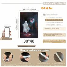 1pc, Canvas Hanging Painting, Framed Art Decoration, Hangable, Wall Art, Poster, Framed Wall Art, Cute Avant Garde Halloween Decorations, Disco Ball Spooky Party, Cute Halloween Spooky Paintings, Vintage Style Art, Disco Ball Poster, Avant Garde Dorm Room Wall Art, Autumn Decorations, Halloween Decorations, Halloween Autumn Decorations, Room Decorations, Dorm Room Decorations, Bedroom Decorations, Office Decorations, Holiday Party Decorations Home Decor Fall Decor