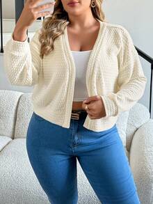 秋季新款大码时尚优雅纯色女V领纽扣针织开衫，适合初秋休闲街头穿搭 - 米色 - 查看 6