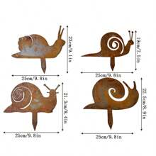 1pc Natural Rusted Countryside Metal Snail Garden Decor, Vintage Style, Outdoor Lawn Decoration, Sturdy Metal Structure, Perfect For Yard Decoration.