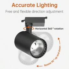 Rotatable Spotlight Ceiling LED Track Light, 3-Color Adjustable, Memory Function, LED Ceiling Track Lighting Kit, Home Decor Recessed Lighting, 220V, Black/White Track Light Set With Track Rail Accessories, Suitable For Stores, Home, Living Room, Kitchen, Bedroom, Clothing Store, Mall, Study, Closet, Display Cabinet, Exhibition Hall, Studio, Gallery, Corridor, Dining Room, Bar, Gym - Track Spotlights - View 5