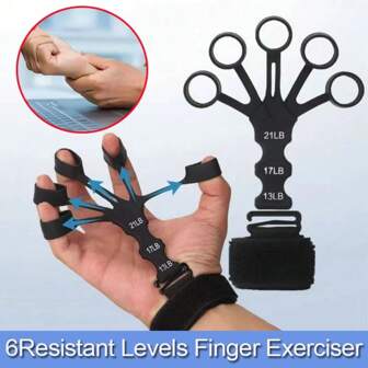1pc Adjustable Anti-Slip Finger Resistance Trainer, 5-Finger Open Design Portable Hand Grip Strengthener, Basketball Training, Gym, Deporte, Gimnasio, Ejercicio En Casa