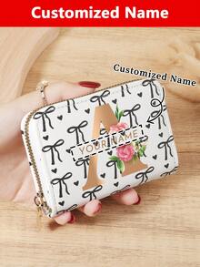 1pc Custom Signature Wallet,Personalized Signature Design Wallet,Custom Signature Wallet,Personalized Wallet With Signature,Custom Signature Wallet,Love Pattern Versatile Coin Wallet,Card Holder Multi-Card Card Organizer For Storage Credit Cards,New Year Glamour - Pink - View 16