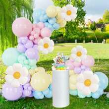 135 Teile Rosa Ballon Kranz Bogen Set, Rosa Ballon Makronen Ballon Gänseblümchen Ballon Geburtstag, Hochzeit, Abschluss, Heimkommen, Jubiläum Geschlecht enthüllen Geburtstags Party Dekoration