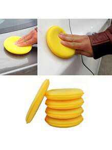 High-Density Foam Car Waxing & Polishing Sponges - Super Absorbent, Scratch-Free Applicator Pads For Detailing, Auto, Furniture, Faux Leather - Polyester, No Power Needed, Reusable & Easy To Clean, Car Wax Pads, Auto Detailing Supplies