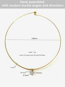 5件套AAAA级锆石吊坠项链，不锈钢链，女士日常佩戴饰品 - 金色 - 查看 13