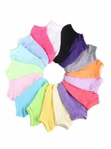 20 Pairs Mixed Random Women's All-Match Solid Color Comfortable Versatile Short Socks