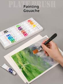 Pennelli in nylon con setole larghe e manico in legno per pittura ad acrilico, olio e acquerello, articoli di cancelleria per l'arte, per il ritorno a scuola