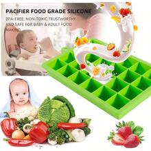 Ice Cube Trays 2 Pack Silicone Ice Cube Molds Super Easy Release With Lid 24Pcs 1Cubes Per Mold  Silicone  Stackable Ice Trays For Whiskey Baby Food Chocolate Dishwasher Safe - Xanh lá cây (2 chiếc) - Xem 4