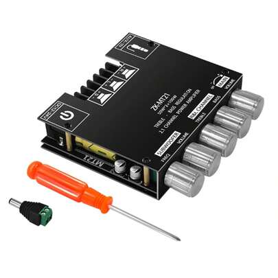 2.1 Canal Bluetooth Audio Amplificador de Potencia Junta 50W * 2+100W con Control de agudos y graves para DIY Bluetooth Altavoz Home Theater, Tablero de amplificación