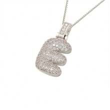 1pc Fashionable Gold A-Z 26 Bubble Letter Pendant Necklace, Suitable For Men & Women Daily Wear
