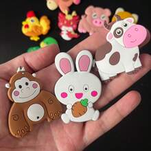 Set de 12 imanes de nevera con diseños de animales de dibujos animados - Imanes magnéticos flexibles de goma y PVC con signos del zodiaco para la nevera, la oficina, el lavavajillas, la pizarra blanca, el casillero - Ilustraciones educativas, decorativas y divertidas, diseños coloridos para la decoración del hogar