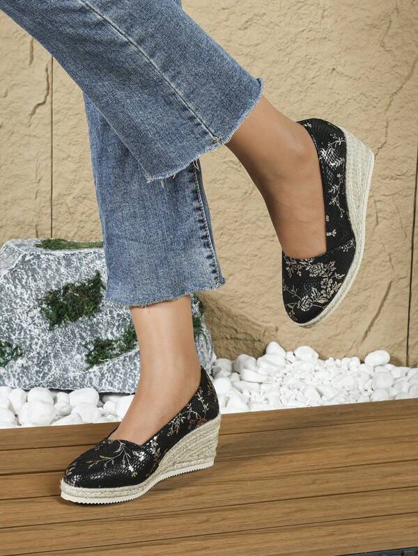 Women's Thick Sole Platform Shoes, 2025 New European And American Fashion Versatile, Minimalist Waterproof Design, Comfortable Casual Woven Shoes