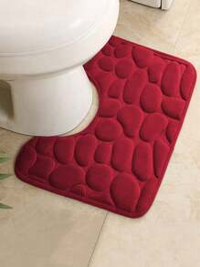 1pc Memory Foam Bath Mat U-Shaped, Commode Outline Carpet, Soft And Comfortable, Super Absorbent, Non-Slip, Thick, Machine Washable, Easy To Dry, Suitable For The Bathroom Home Bathroom Decor Bath Rug Outdoor Rug Door Mat Summer Bathroom Accessories Back To School