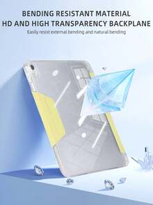 1个亚克力Y型折叠平板保护套，柠檬黄，磁吸式闭合，多角度支架，笔槽，透明亚克力后壳，防弯折防刮，支持睡眠/唤醒功能，休闲简约设计，兼容iPad Mini 6/Mini 7/9.7/10.2/10.5/Air 4/Air 5/第十代/10.9/Pro 11/Air 11(M2)/Air 13(M2)/Pro 11(M4)/Pro 13(M4) 2024款 12.9英寸，因光线原因可能存在轻微色差。 - 黃色 - 查看 4