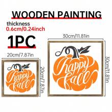 1 STÜCK FRÖHLICHER HERBST Holzschild Herbst Holzschild Schild Stufentablett Gestuftes Tablett Herbst Erntedank Dekoration Gerahmtes Schild, Raumdekoration Ästhetik, Heimdekoration, Leinwandkunst, Poster für Zimmer, Schlafzimmerdekoration.