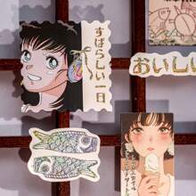 30 Stück japanischer Stil Anime Mädchen Aufkleber, Retro Mädchen Aufkleber für Mobiltelefone, Deko-Aufkleber, hochwertige wasserfeste Vinyl-Aufkleber für Scrapbooking, Tagebücher und Laptops - dekorative Sammelalbum-Utensilien für Erwachsene, Schulbedarf, Rückkehr zur Schule