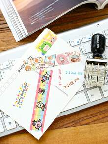 1 pieza Sello de fecha vintage, sello de madera con efecto de matasellos de estilo Zaka con base, herramienta de sello de perilla rodante DIY - sello - Ver 3