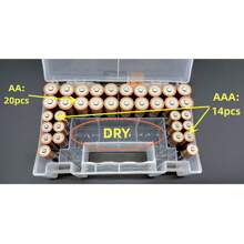 1 pezzo Scatola portabatterie ad alta capacità, adatta per scomparti per batterie AA/Batteria da 9V/Batteria AAA e per varie dimensioni di batterie, organizer per batterie, scomparti multifunzione per batterie, scatola di stoccaggio in plastica, scatola organizer trasparente, adatta per giocattoli domestici/stoccaggio batterie per telecomandi