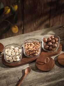 1 set, boîte de rangement multifonctionnelle en bambou, convient pour les collations, les fruits, les noix et les bonbons - idéal pour la cuisine, le café, le bureau et l'organisation de la maison