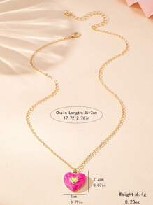 1 pièce Collier pendentif en forme de cœur de dopamine mignon et doux, polyvalent et adapté pour être porté par les femmes