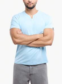 Men's Basic V-Notch Neck Short Sleeve T-Shirt