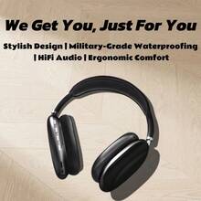 New Max P9 Pro Wireless Bluetooth Headphones HiFi Stereo Noise Cancelling Waterproof Mic Pods Over Ear Sports - 銀色 - 查看 3