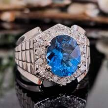 1 件男士时尚戒指，休闲风格合金方晶锆石镶嵌戒指，适合情人节、度假、通勤、约会、派对、婚礼、订婚、妻子/女朋友/母亲生日礼物、周年纪念、新年、所有季节