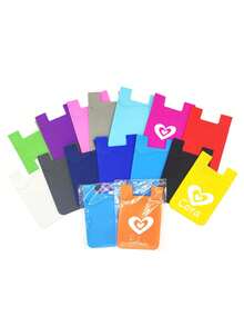 1pc Customizable Name Elastic Stretch Silicone Cell Phone ID Card Credit Card Holder Sticker Universal Wallet Case Card Holder For Women For Men Wallet Mini Wallet Purse Wallet - Multicolor - View 4