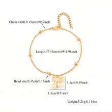 1pc New Cherry Stainless Steel Bead Chain Bracelet For Women